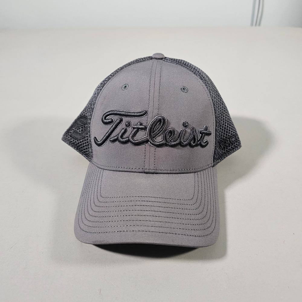Titleist Golf Hat Mens S/M Gray Performance Mesh Pro V1 FootJoy Stretch Fit Cap